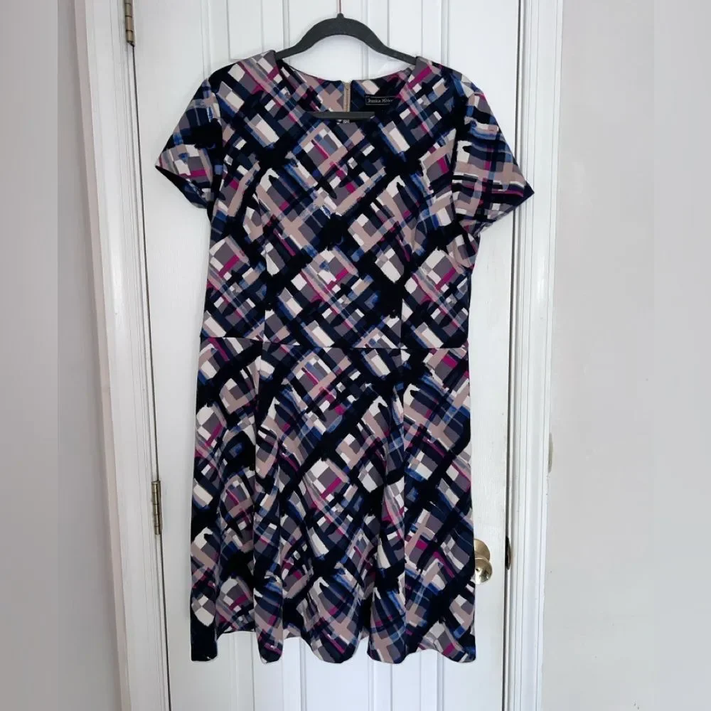 Jessica Howard sz 16 Geometric, A-line Fit and Flare Dress